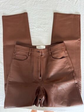 The Melina Leather Pants in Brown